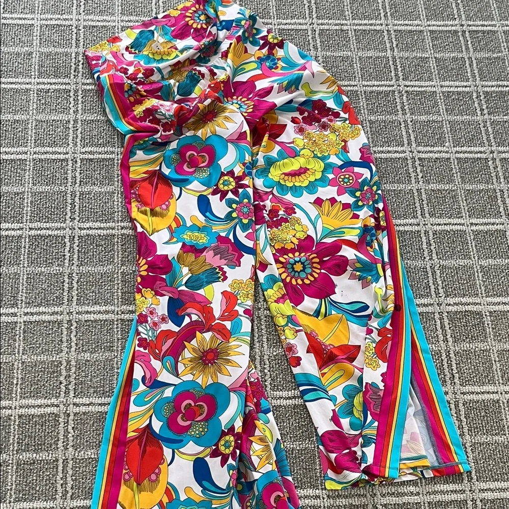 Trina Turk Colorful Floral Wide Leg Pants - Picture 1 of 5